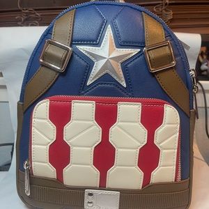 Disney Parks Marvel Captain America Loungefly Mini Backpack NWT